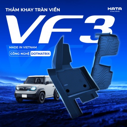 Thảm Lót Sàn Xe VF3 TPE Tràn viền & PVC Vân Dotmatrix