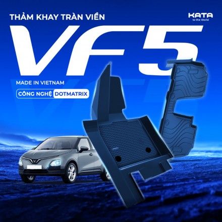 Thảm Lót Sàn Xe VF5 TPE Tràn Viền & PVC Vân Dotmatrix
