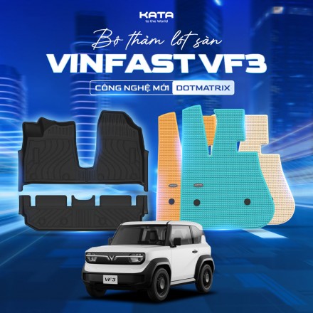Thảm Lót Sàn Xe VF3 TPE Tràn viền & PVC Vân Dotmatrix