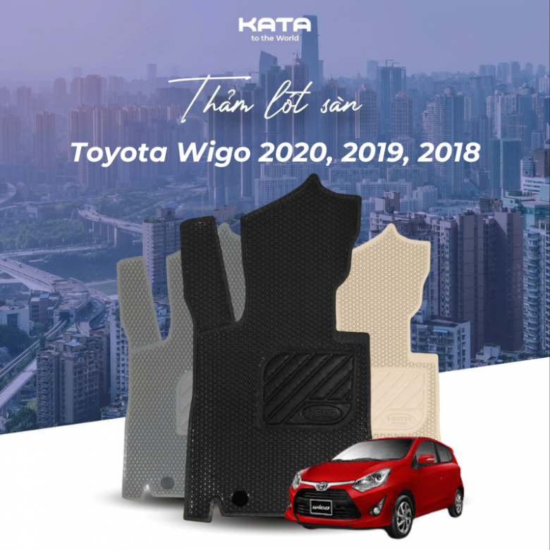 Mẫu thảm lót sàn ô tô Toyota Wigo 2020, 2019, 2018