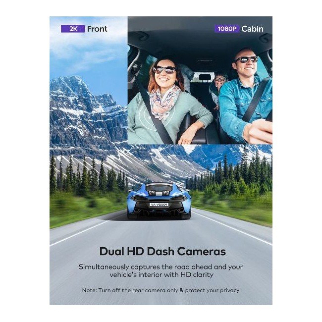 Camera Hành Trình VAVA Dual Dash Cam 2K
