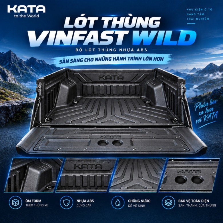 Lót Thùng VinFast Wild KATA Nhựa ABS Ôm Form Thùng Xe