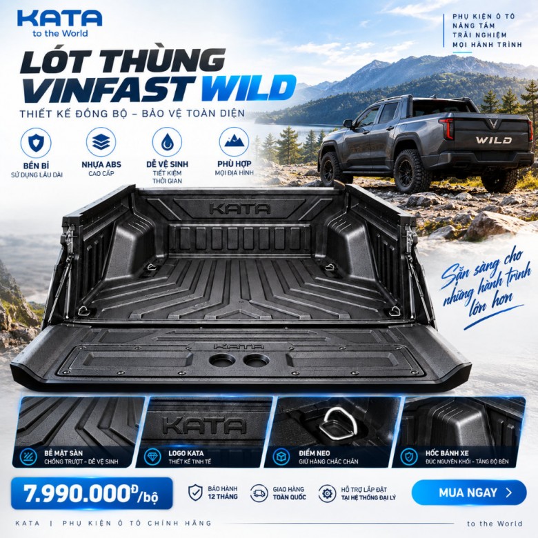 Lót Thùng VinFast Wild KATA Nhựa ABS Ôm Form Thùng Xe
