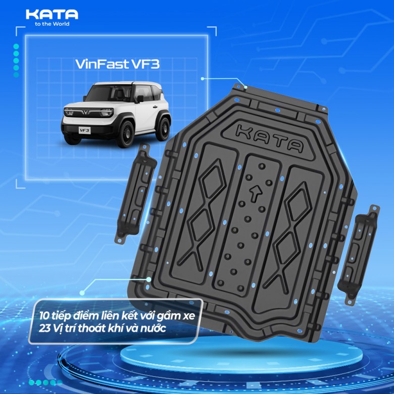 Giáp bảo vệ pin VF3 KATA | Tấm ốp chính hãng dập nguyên khối