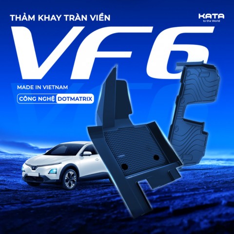 Thảm Lót Sàn Xe VF6 TPE Tràn Viền & PVC Vân Dotmatrix