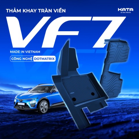 Thảm Lót Sàn Xe VF7 TPE Tràn Viền & PVC Vân Dotmatrix