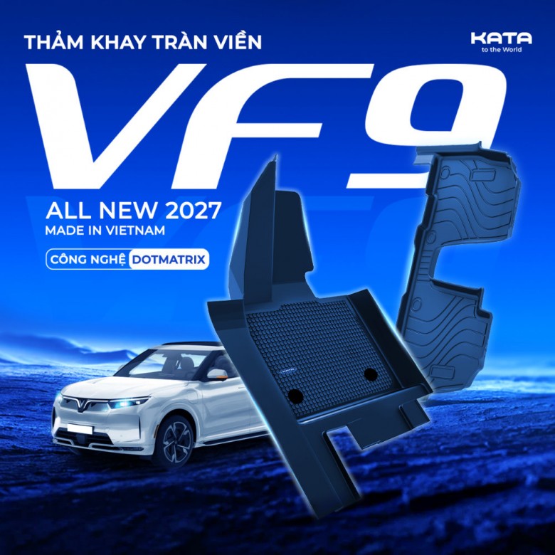 Thảm Lót Sàn TPE Tràn Viền & PVC Vân Dotmatrix cho Xe VF9