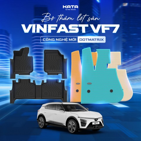 Thảm Lót Sàn Xe VF7 TPE Tràn Viền & PVC Vân Dotmatrix