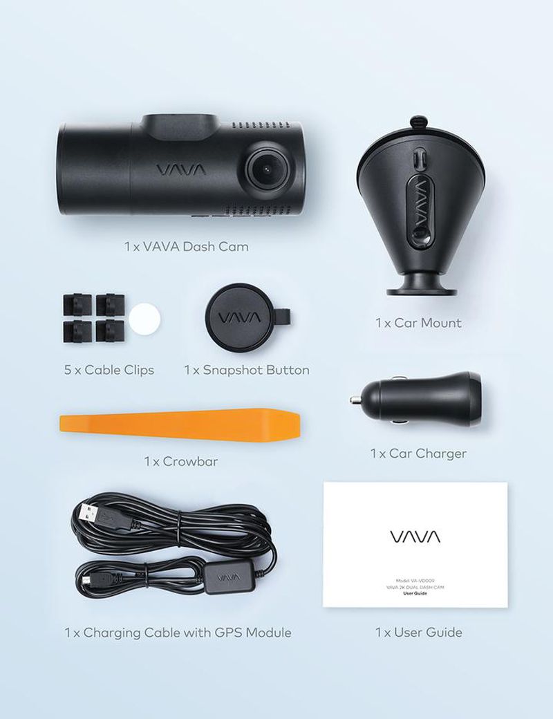 VAVA Dual Dash Cam 2K có thiết kế mới lạ, tinh tế
