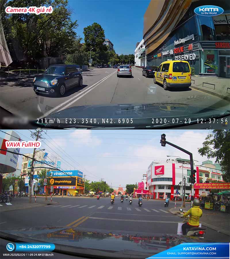 So sánh camera hành trình 4k giá rẻ với vava