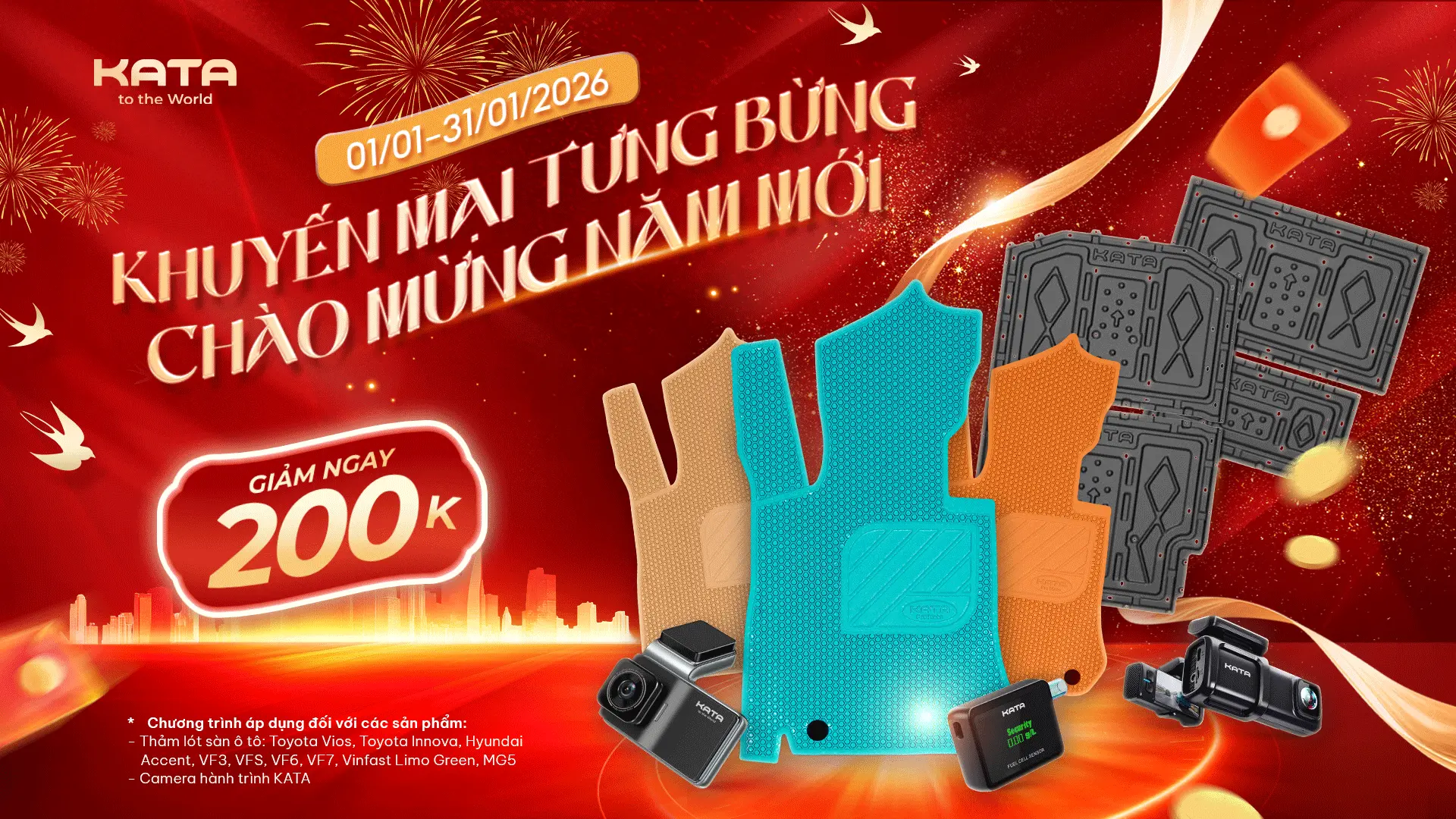 Chương trình Camera hành trình ô tô chính hãng KATA tháng 1