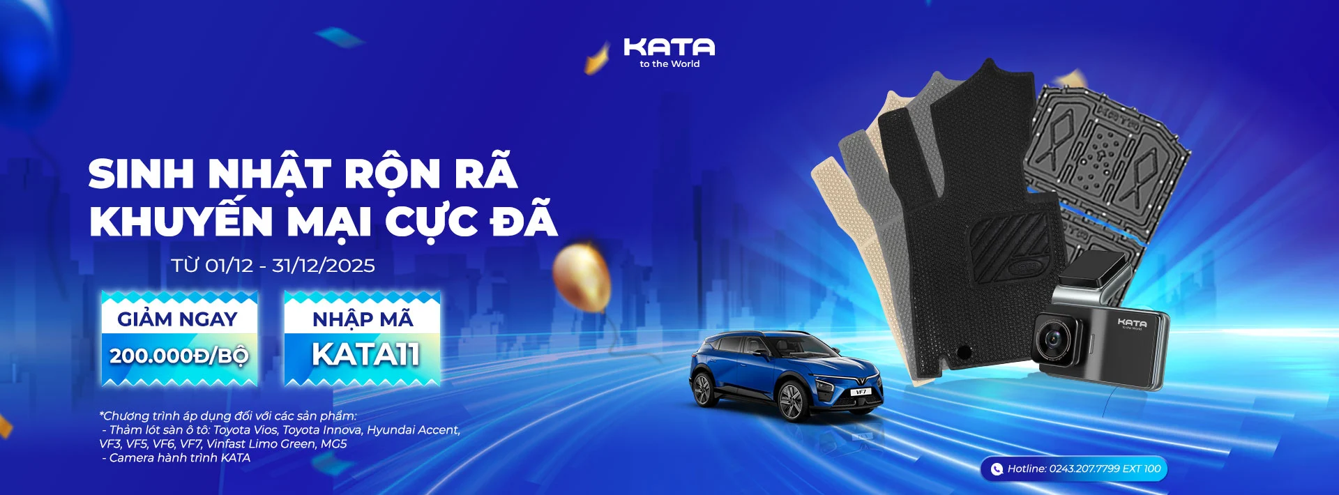 Chương trình Camera hành trình ô tô chính hãng KATA trong dịp sinh nhật tháng 12