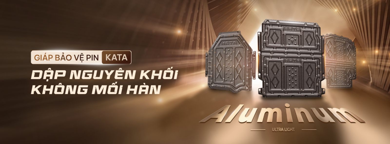 Giáp Bảo Vệ Pin Xe Điện Ô Tô KATA Chính Hãng phiên bản Nhôm Magie màu cà phê nâu đậm