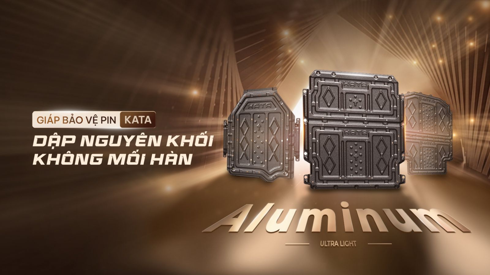 Giáp bảo vệ pin ô tô KATA phiên bản Nhôm Magie màu cà phê nâu đậm