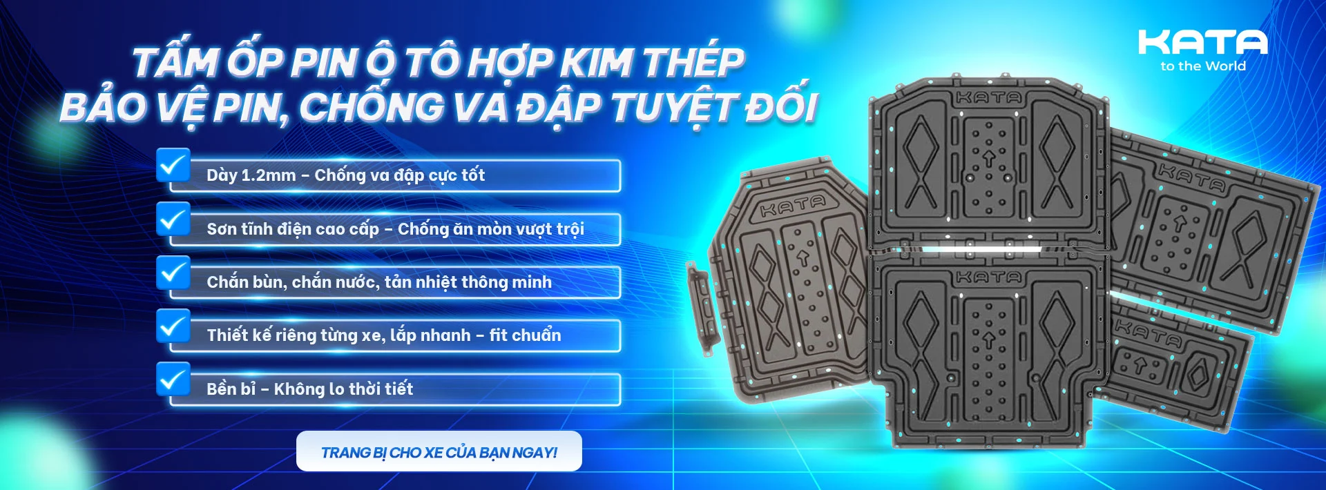 Tấm chắn bảo vệ pin xe Vinfast của KATA