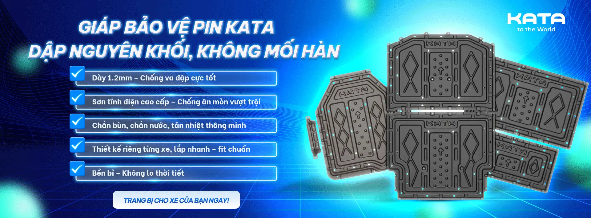 Giáp Bảo Vệ Pin Xe Điện Ô Tô KATA Chính Hãng
