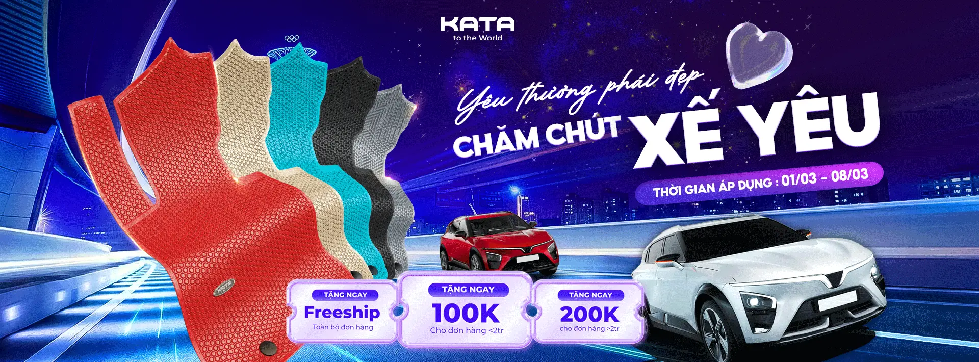 Chương trình 8-3 thảm lót sàn ô tô KATA