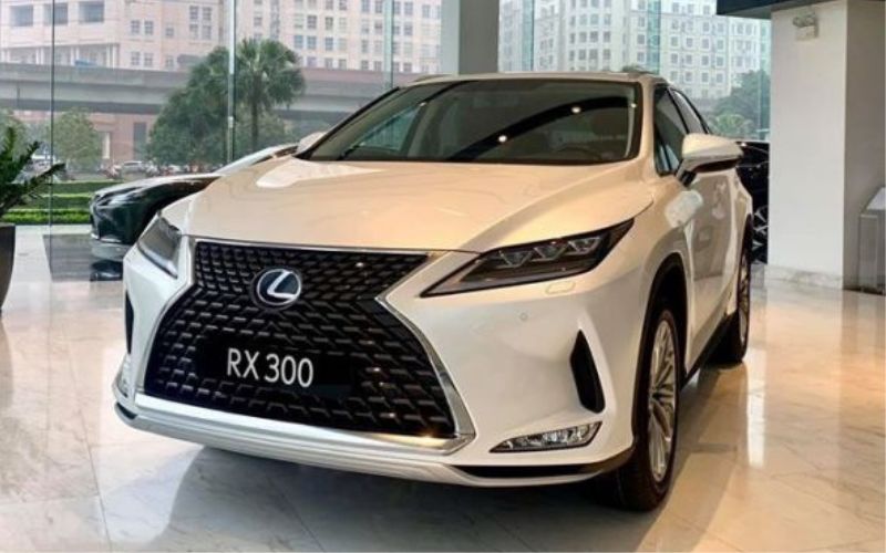 Đầu xe Lexus RX300 2024 nổi bật với cụm lưới tản nhiệt hình con suốt 