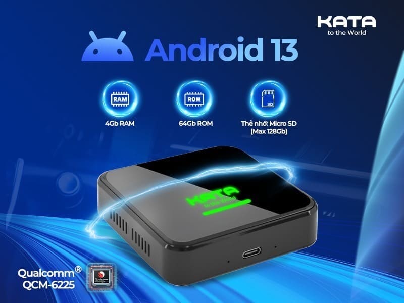 Android Box Carplay AI KATA cấu hình mạnh mẽ, bộ lưu trữ lớn