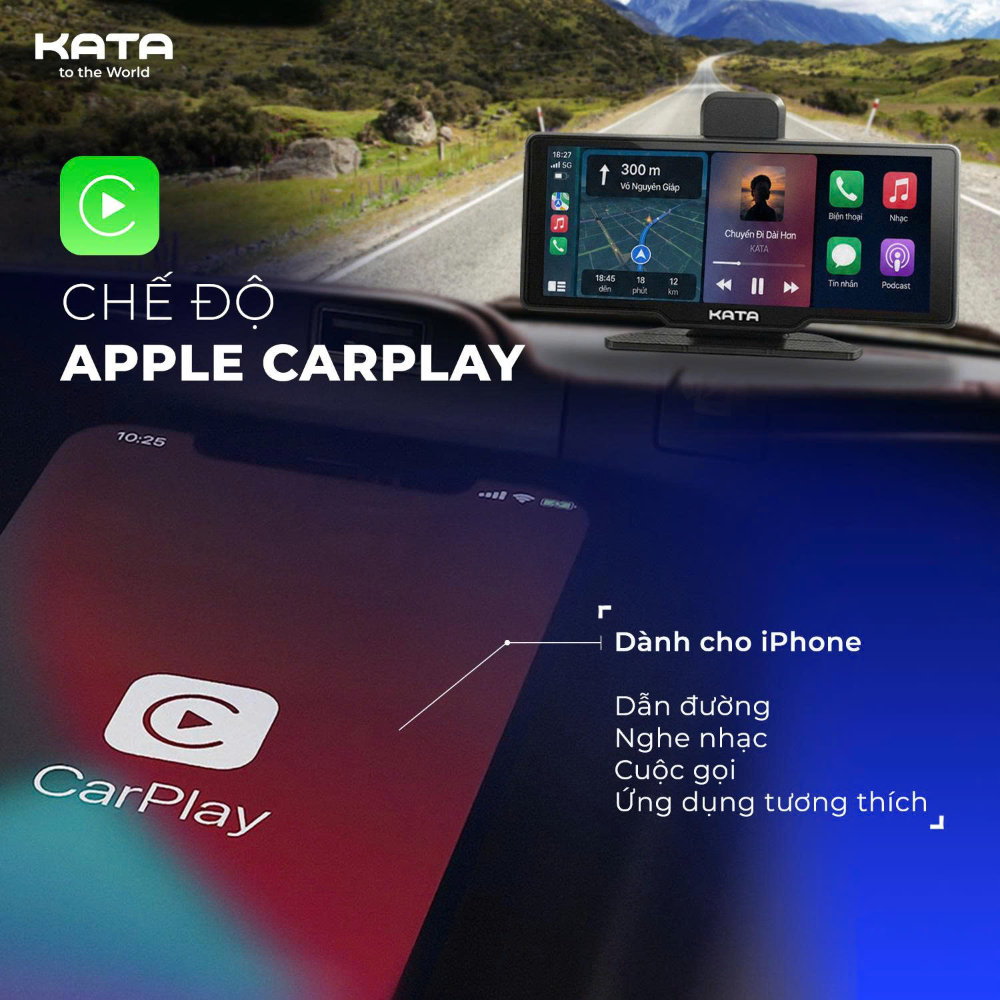 Apple CarPlay - Kết nối iPhone trên màn hình 10 inch