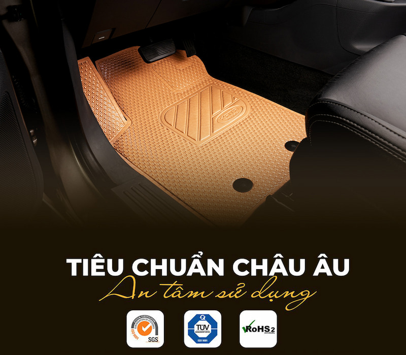 Thảm được làm từ nhựa PVC nguyên sinh, đạt chứng nhận SGS Châu Âu