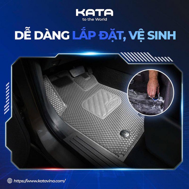 Sản phẩm thảm lót sàn ô tô cao cấp của KATA có thể dễ dàng vệ sinh