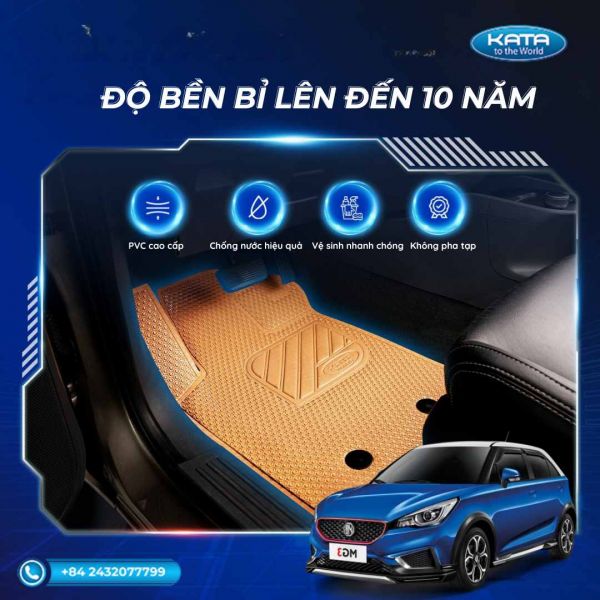 Độ bền vượt trội của thảm lót sàn ô tô MG3 2024 lên đến 10 năm 