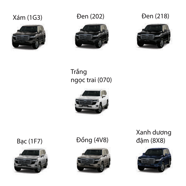 Toyota Land Cruiser 2022 có mấy màu tại Việt Nam
