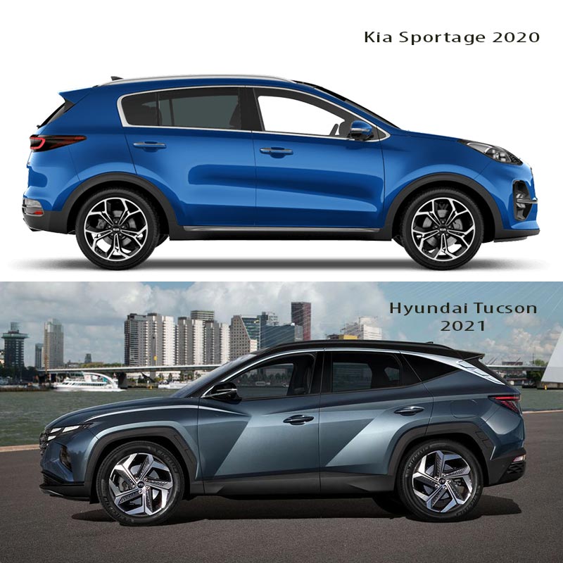 So sánh Kia Sportage 2020 với Hyundai Tucson 2021