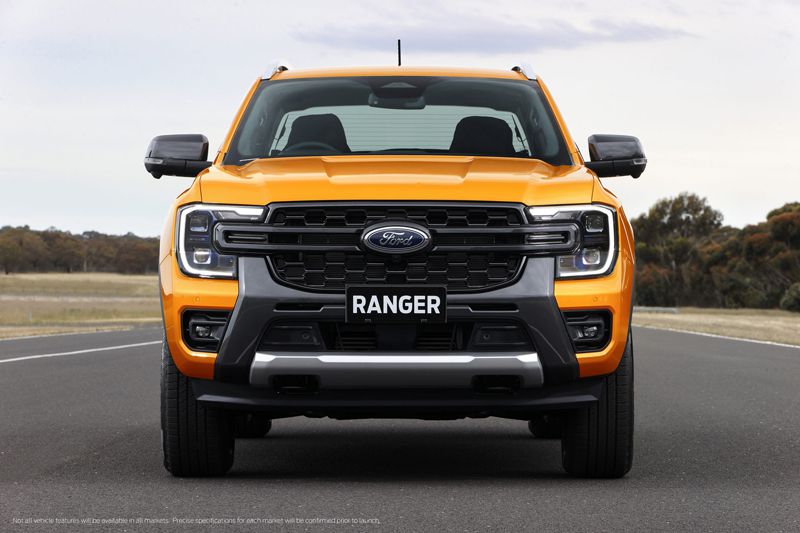 Ford Ranger 2022 được thiết kế hoàn toàn khác biệt với thế hệ trước ở phần ngoại hình