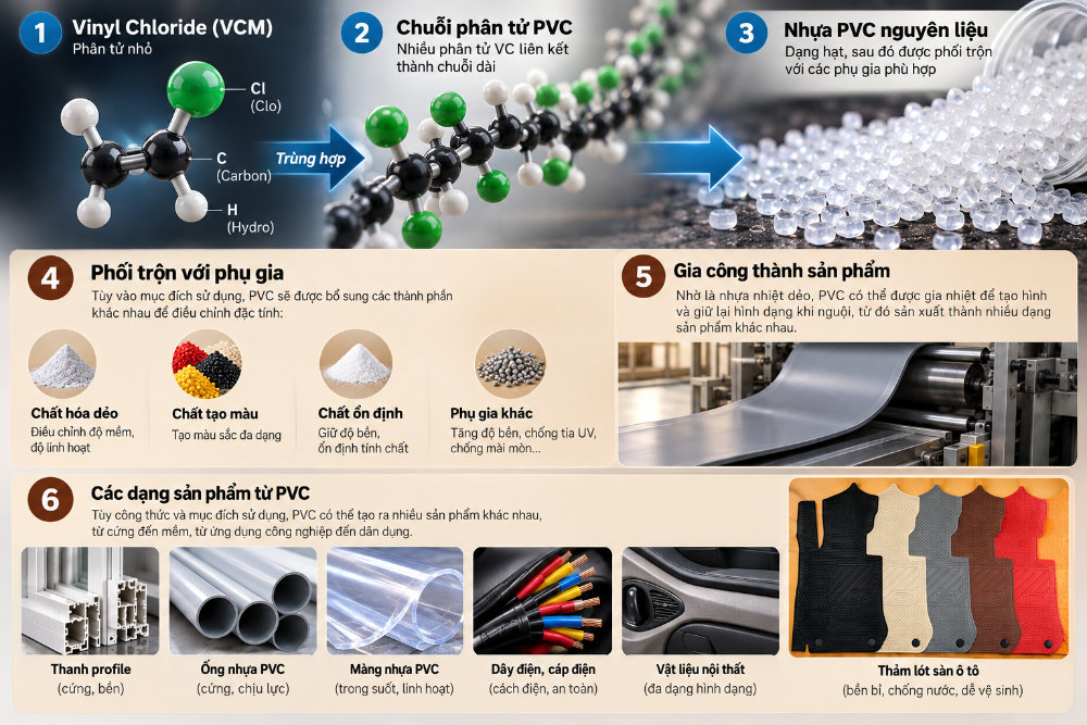 PVC có cấu tạo và đặc tính như thế nào?