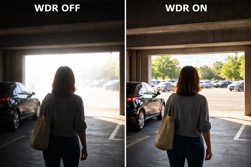 WDR cân bằng sự chênh lệch giữa vùng sáng và vùng tối